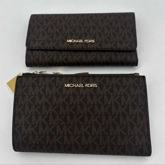 Michael Kors Lg Double Zip Wallet Wristlet & Trifold Wallet Brown |
BUNDLE DEAL - Picture 1 of 13